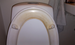 Comment enlever une tache jaune sur couvercle des Toilettes ?