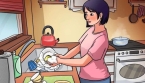 Arriverez-vous à trouver l’erreur cachée dans cette image d’une femme faisant la vaisselle
