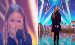 À ses 12 ans elle se présente sur scène et à la fin de sa performance elle fond en larmes