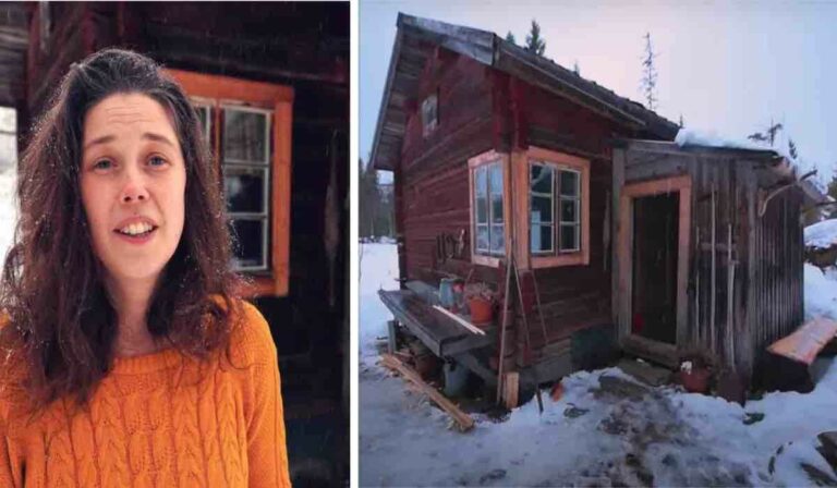 Elle vit depuis 9 ans dans une cabane dans la forêt en Suède | Visite à domicile