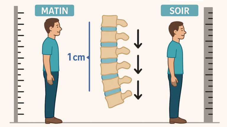 Pourquoi la taille d’un être humain diminue-t-elle de 1 cm à la fin de la journée ? »