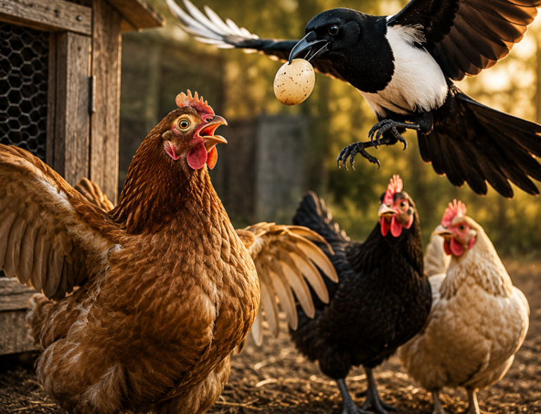 Les pies viennent voler les œufs de mes poules : que faire ?