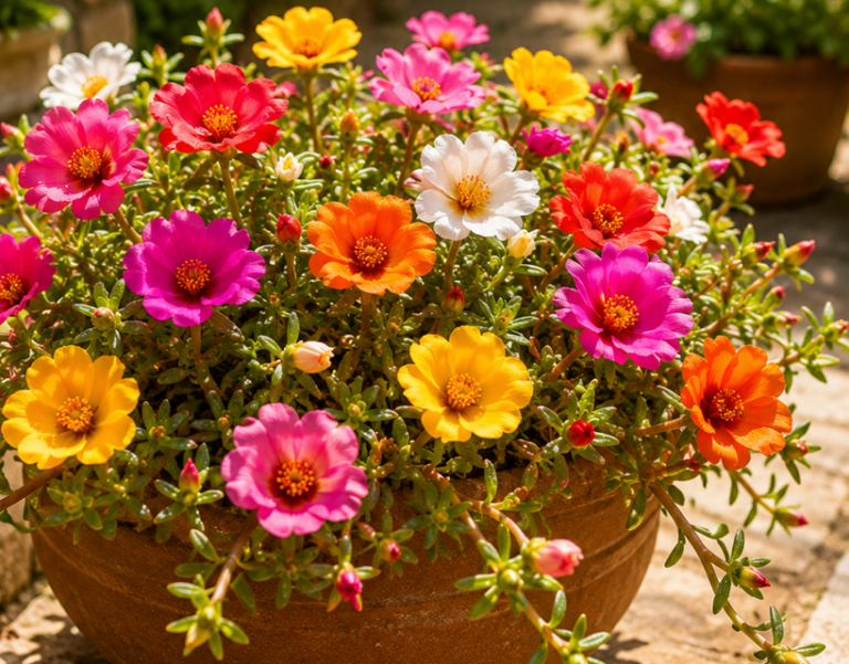 Le pourpier à grandes fleurs : la plante qui résiste aux fortes chaleurs et fleurit tout l’été